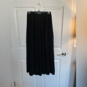Black pleated chiffon maxi skirt